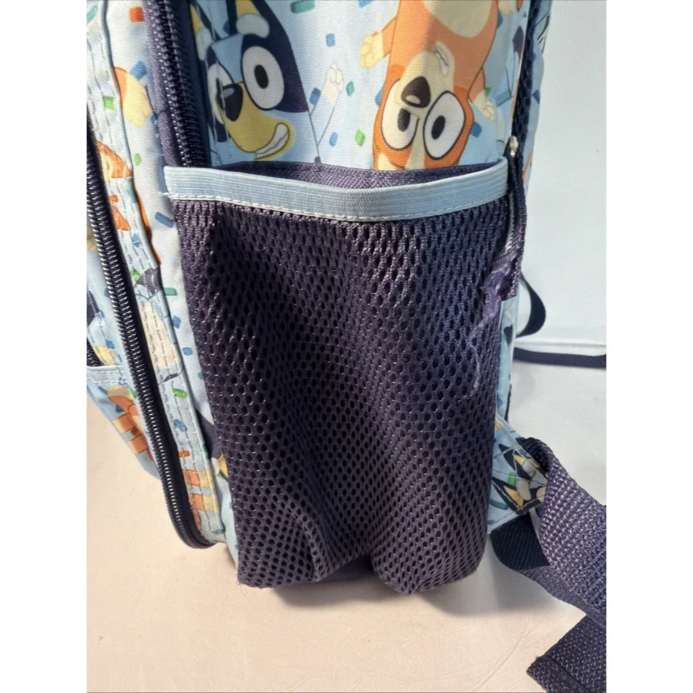 & Bingo Backpack for Girls & Boys, Multi Pocket Bookbag with Adjustable Bluey